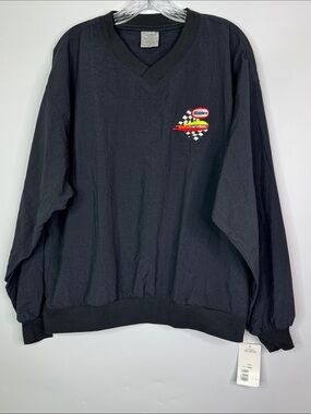 Vintage Munsingwear Menards Racing Black Pullover Windbreaker Jacket Size Medium